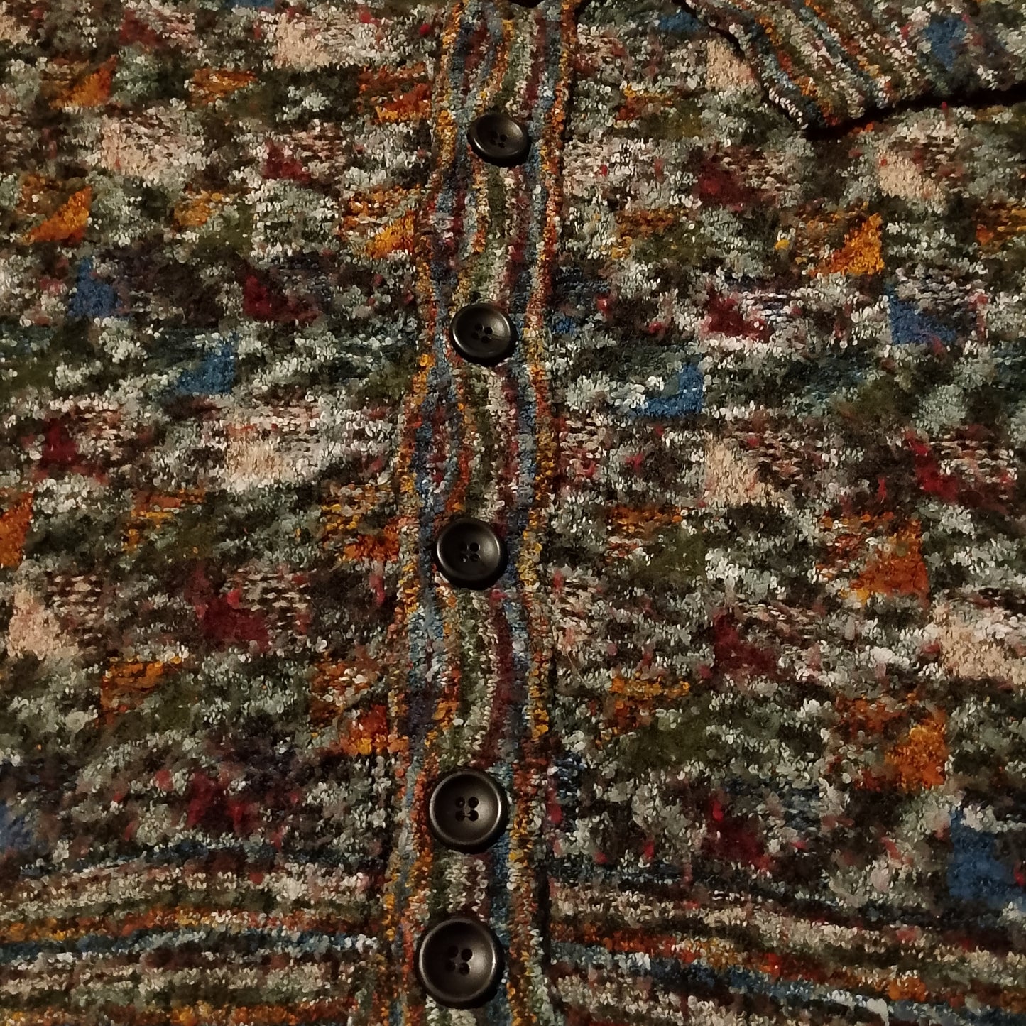 Cardigan motivi fantasia in alpaca