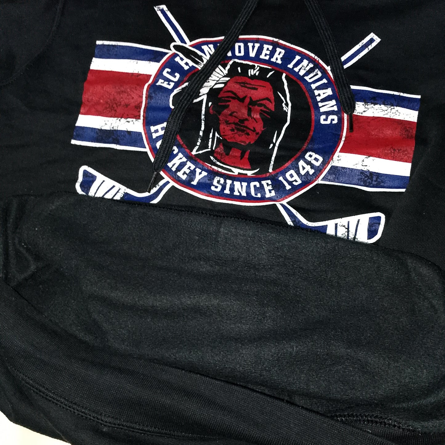 Felpa con cappuccio stampa hockey indians