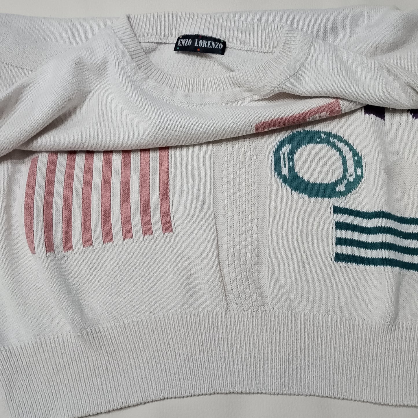 Maglione Enzo Lorenzo vintage grafica geometrica