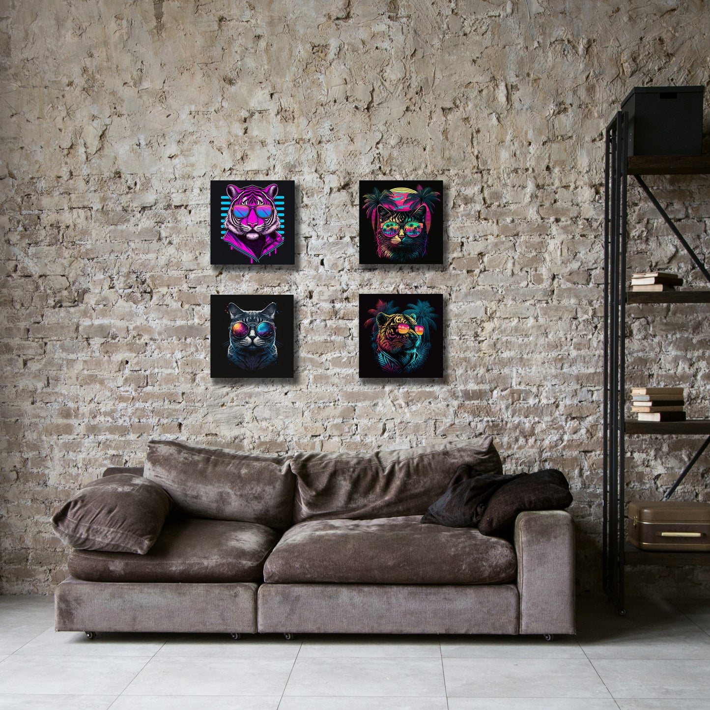 mosaico felini mockup sala