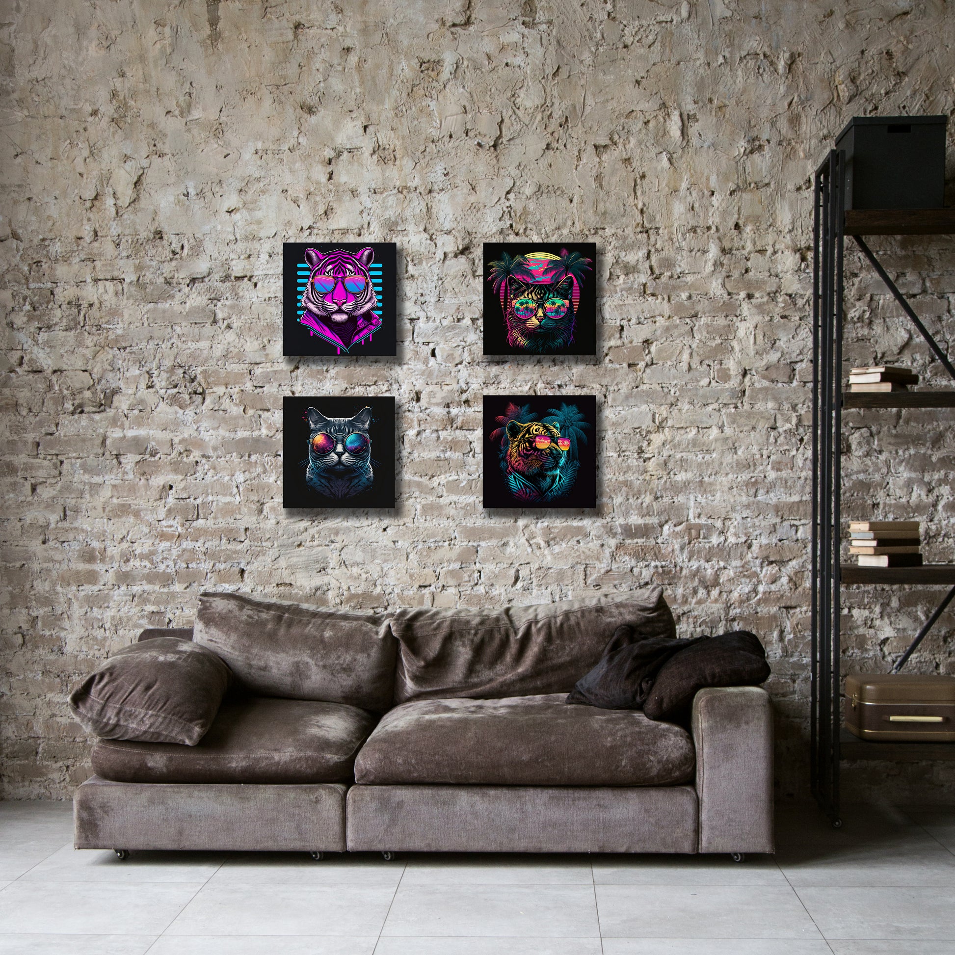 mosaico felini mockup sala