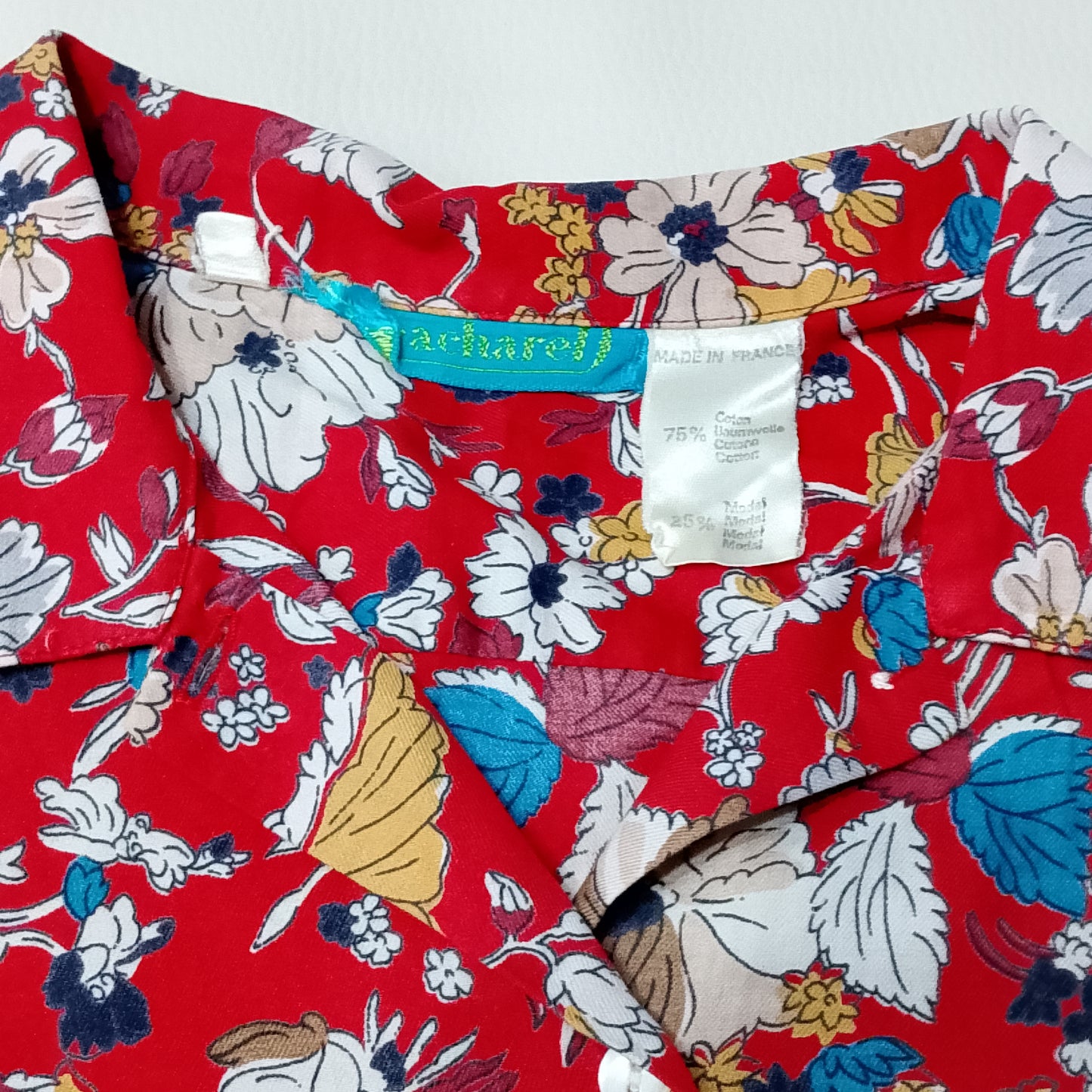 Camicia Cacharel rossa con stampa floreale