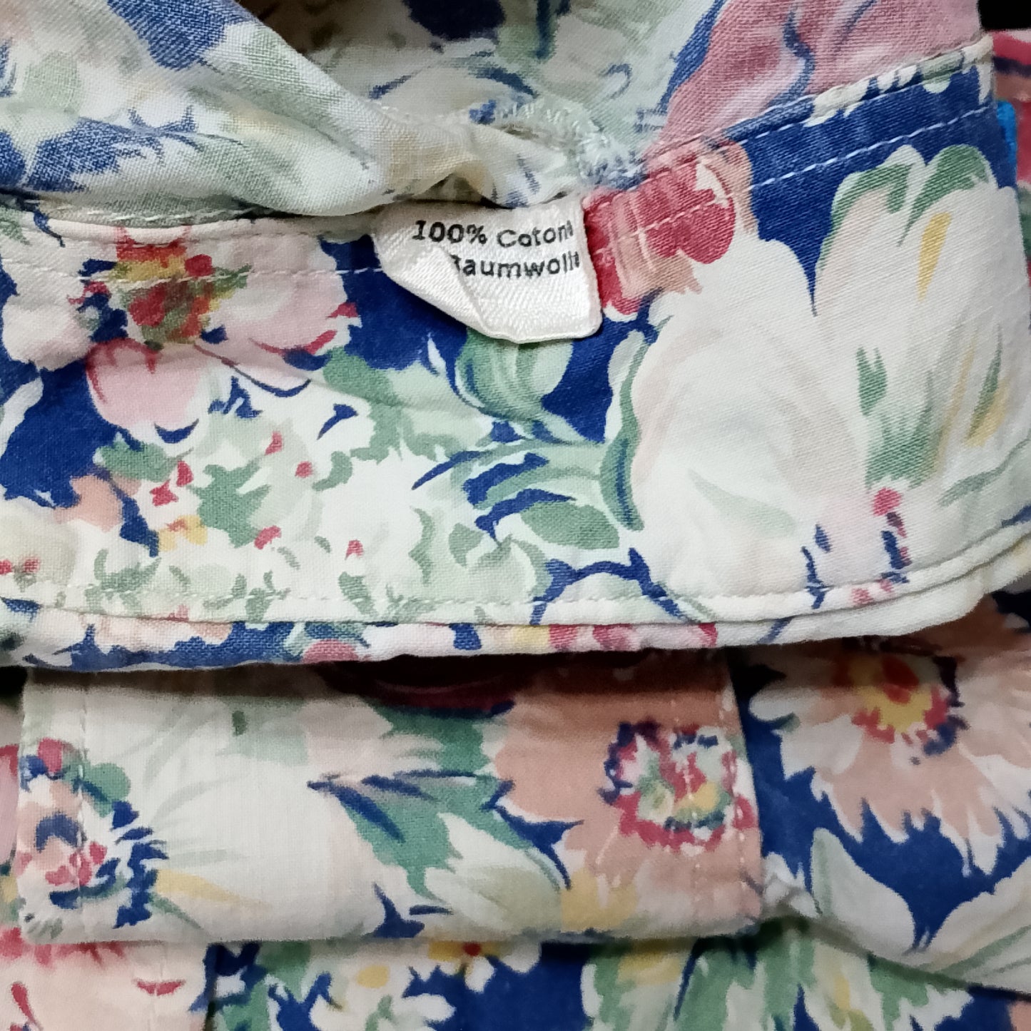 Camicia Cacharel blu e verde con stampa floreale