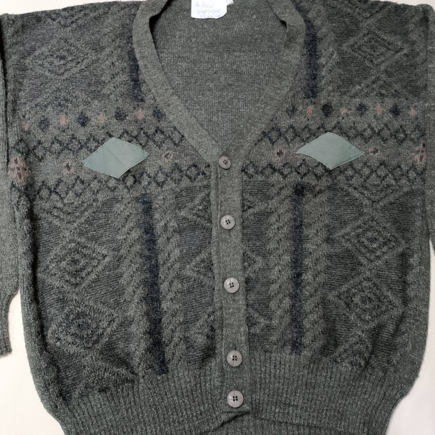 Cardigan maglia grigia anni 80