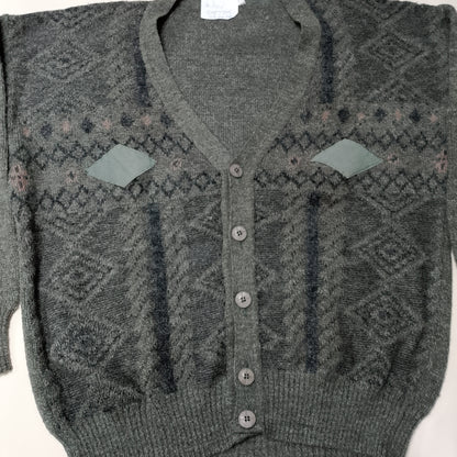 Cardigan maglia grigia anni 80