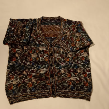 Cardigan motivi fantasia in alpaca