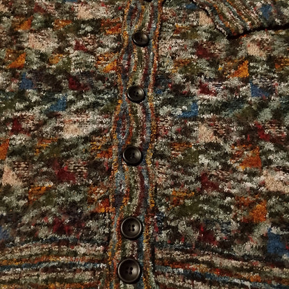 Cardigan motivi fantasia in alpaca