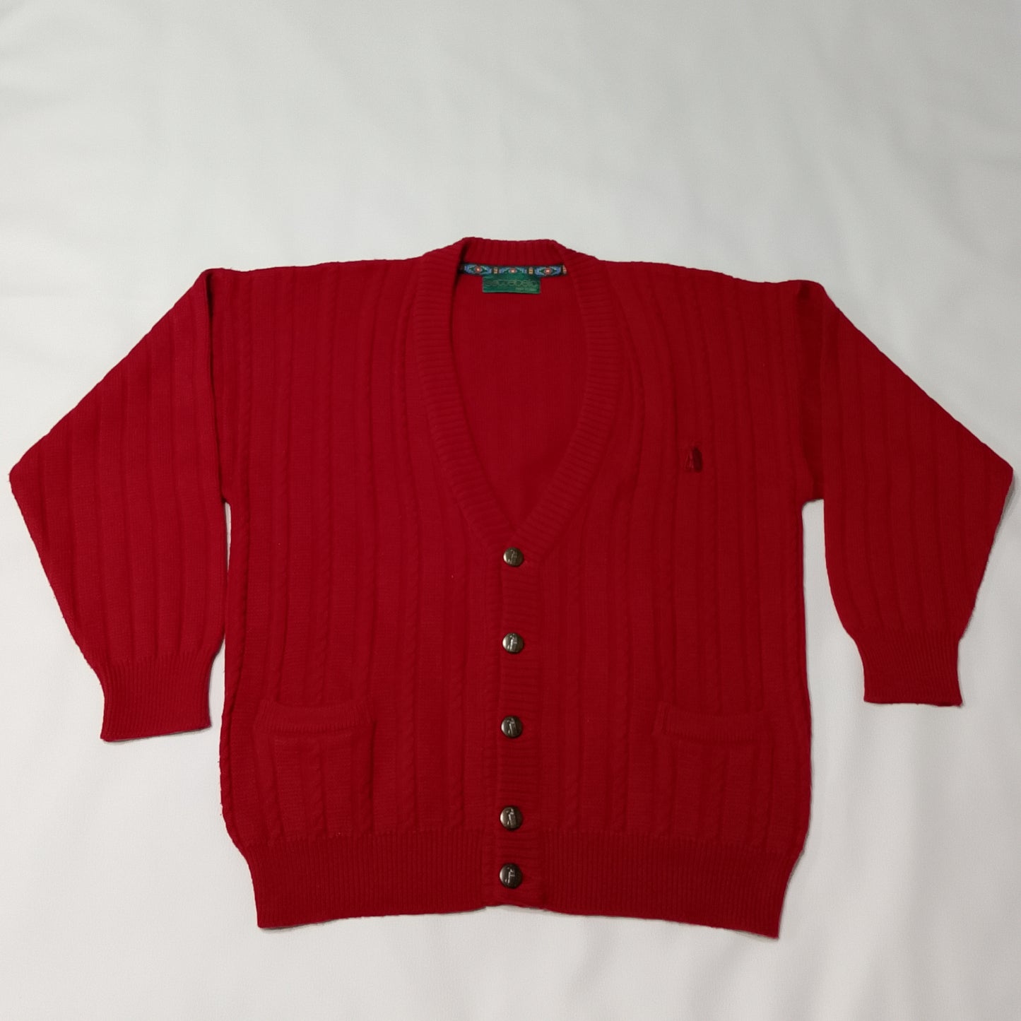 Cardigan settebello scollo V colore bordeaux