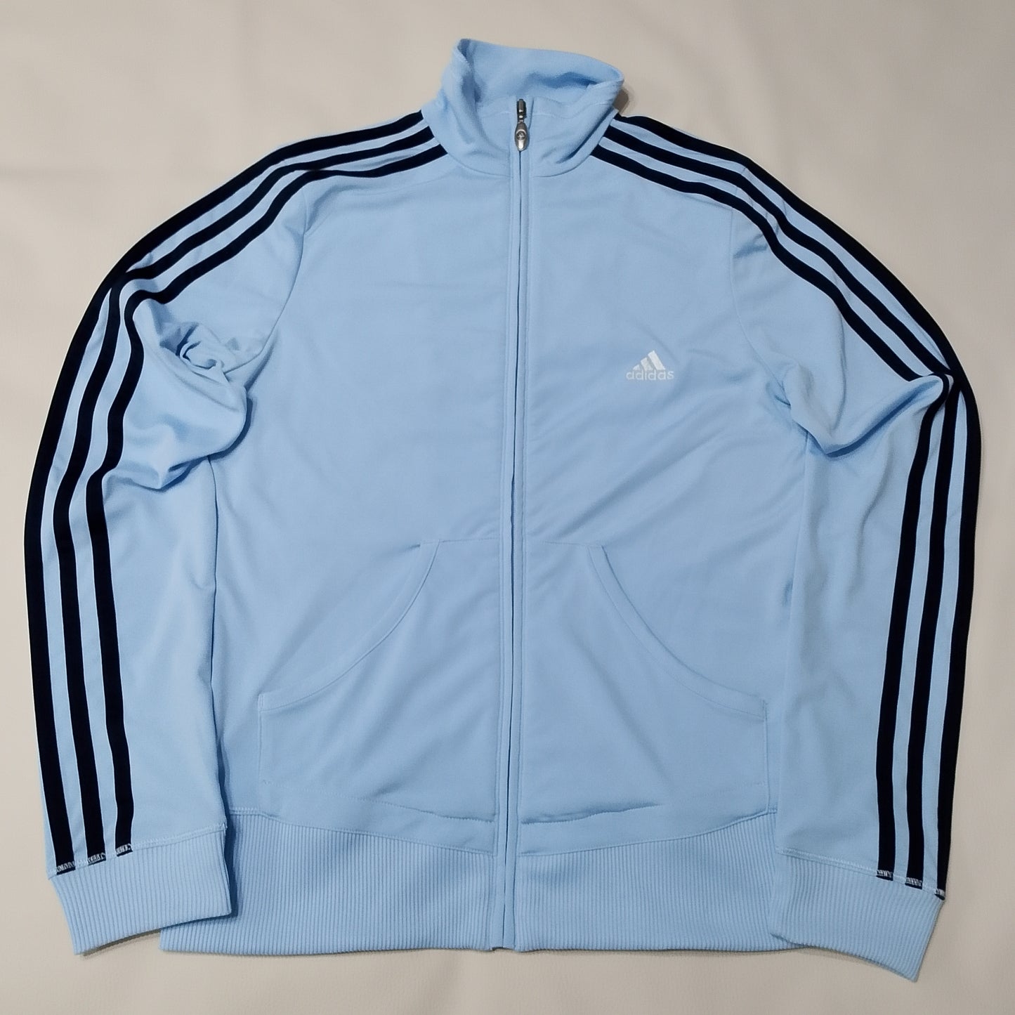Felpa Adidas azzurra strisce nere
