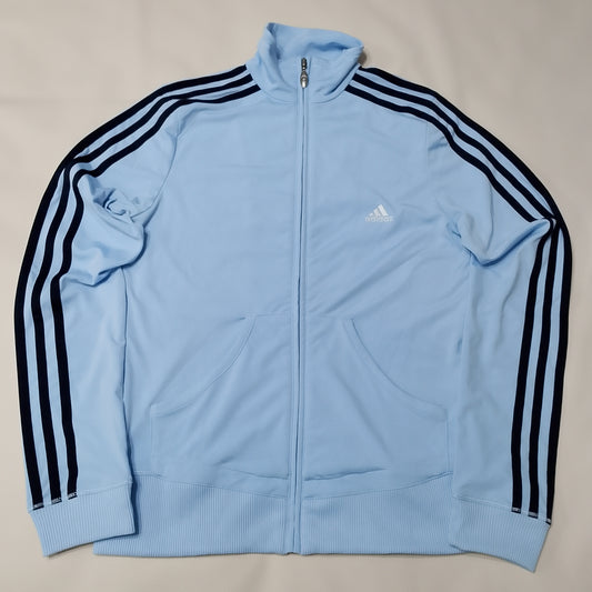 Felpa Adidas azzurra strisce nere