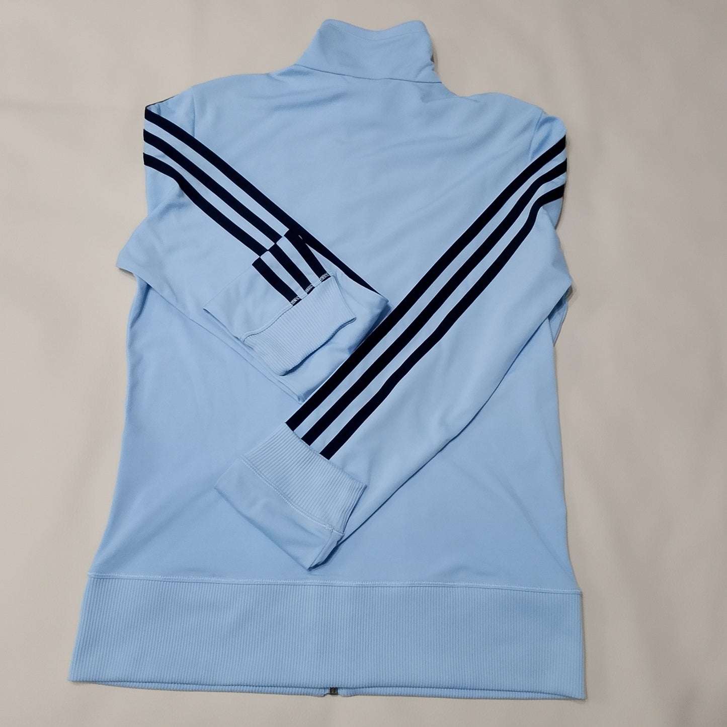 Felpa Adidas azzurra strisce nere