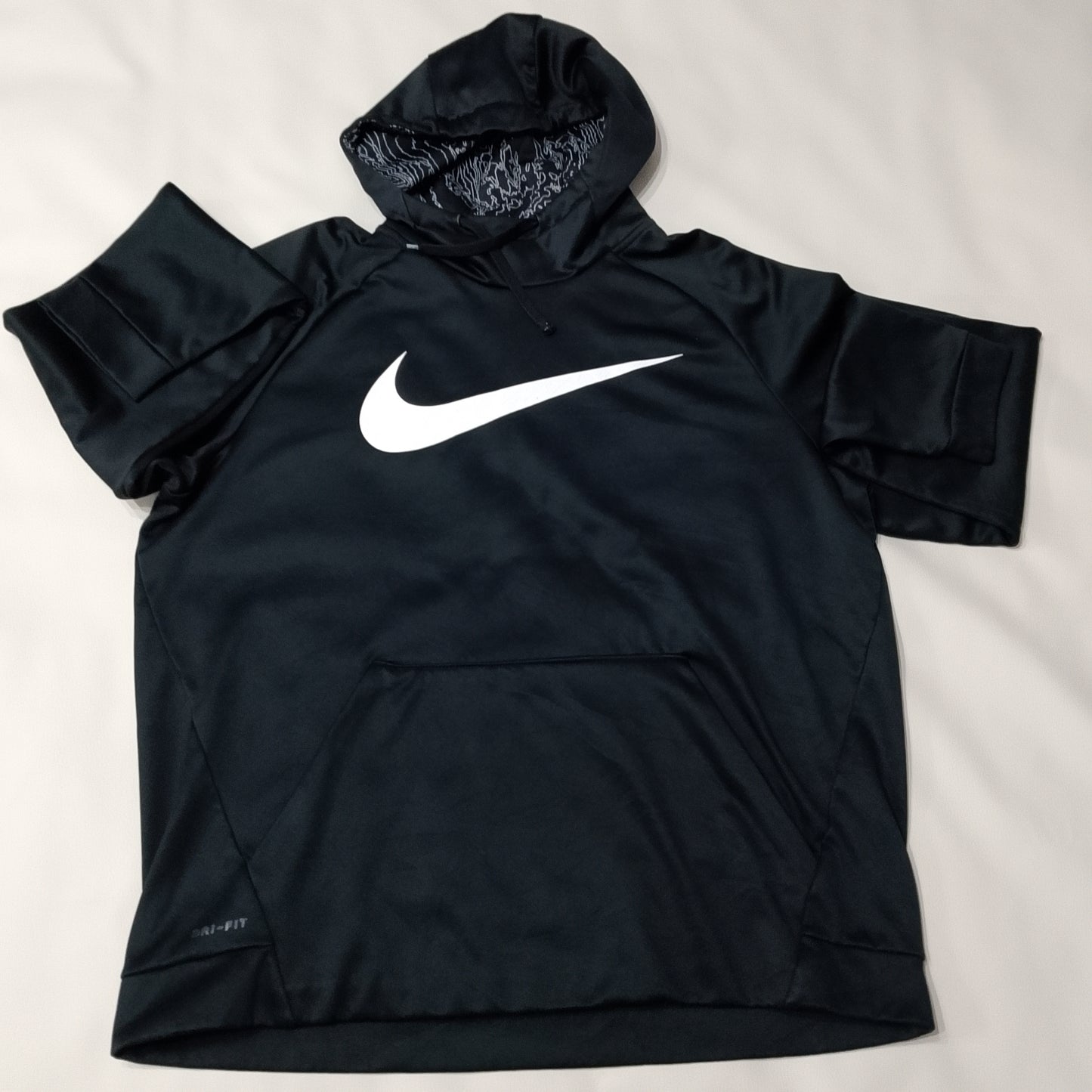 Felpa con cappuccio Nike dri fit logo bianco
