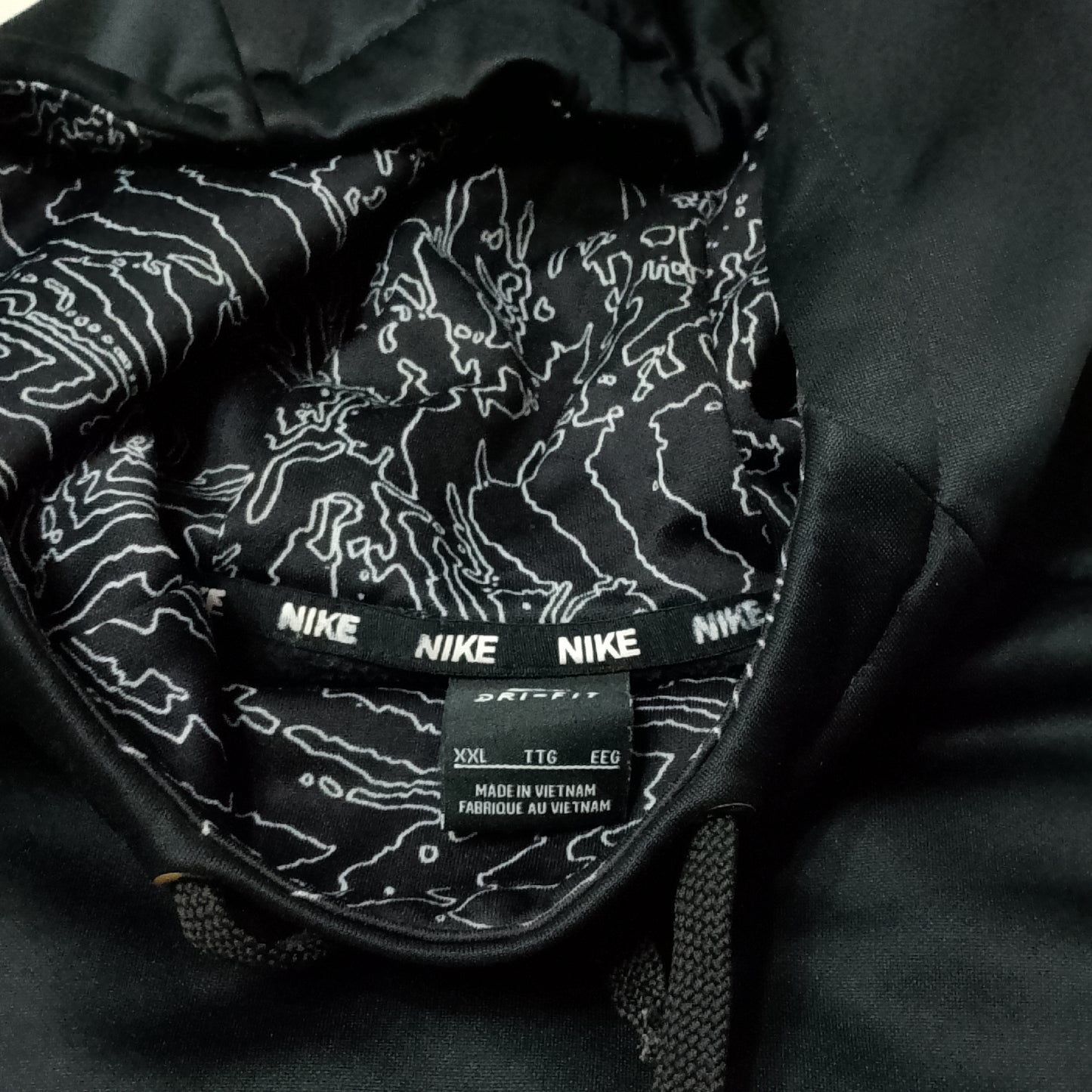 Felpa con cappuccio Nike dri fit logo bianco