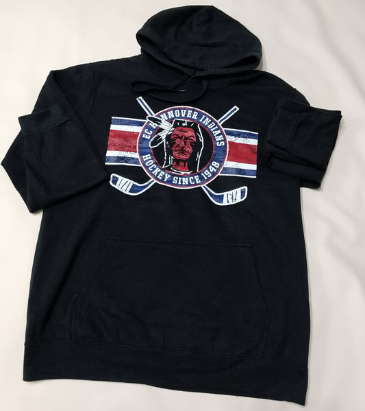 Felpa con cappuccio stampa hockey indians