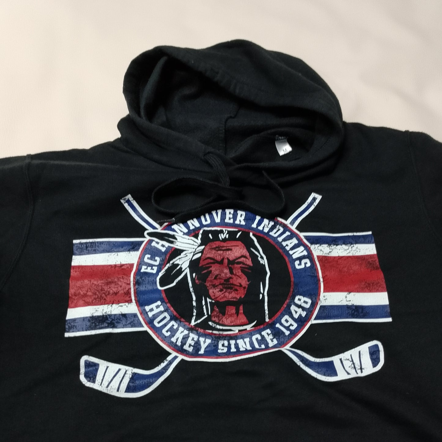 Felpa con cappuccio stampa hockey indians