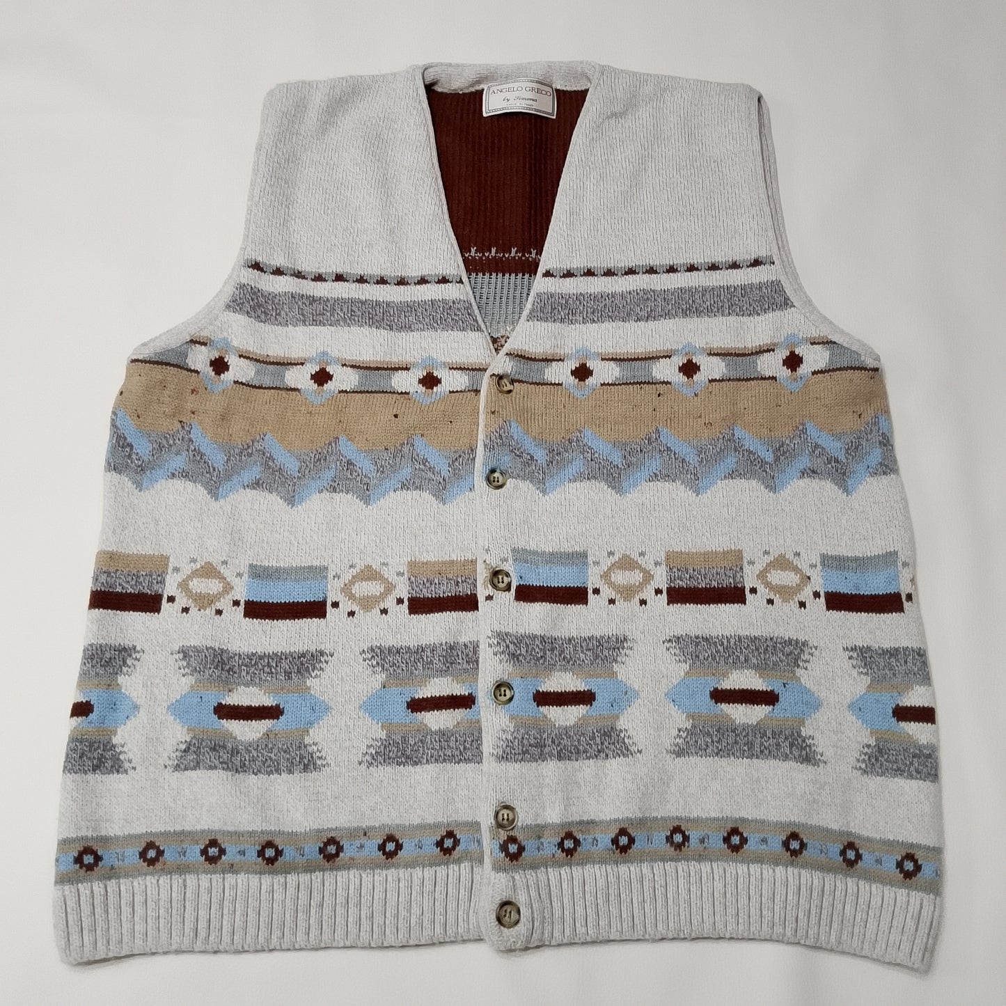 Gilet Angelo Greco motivo geometrico