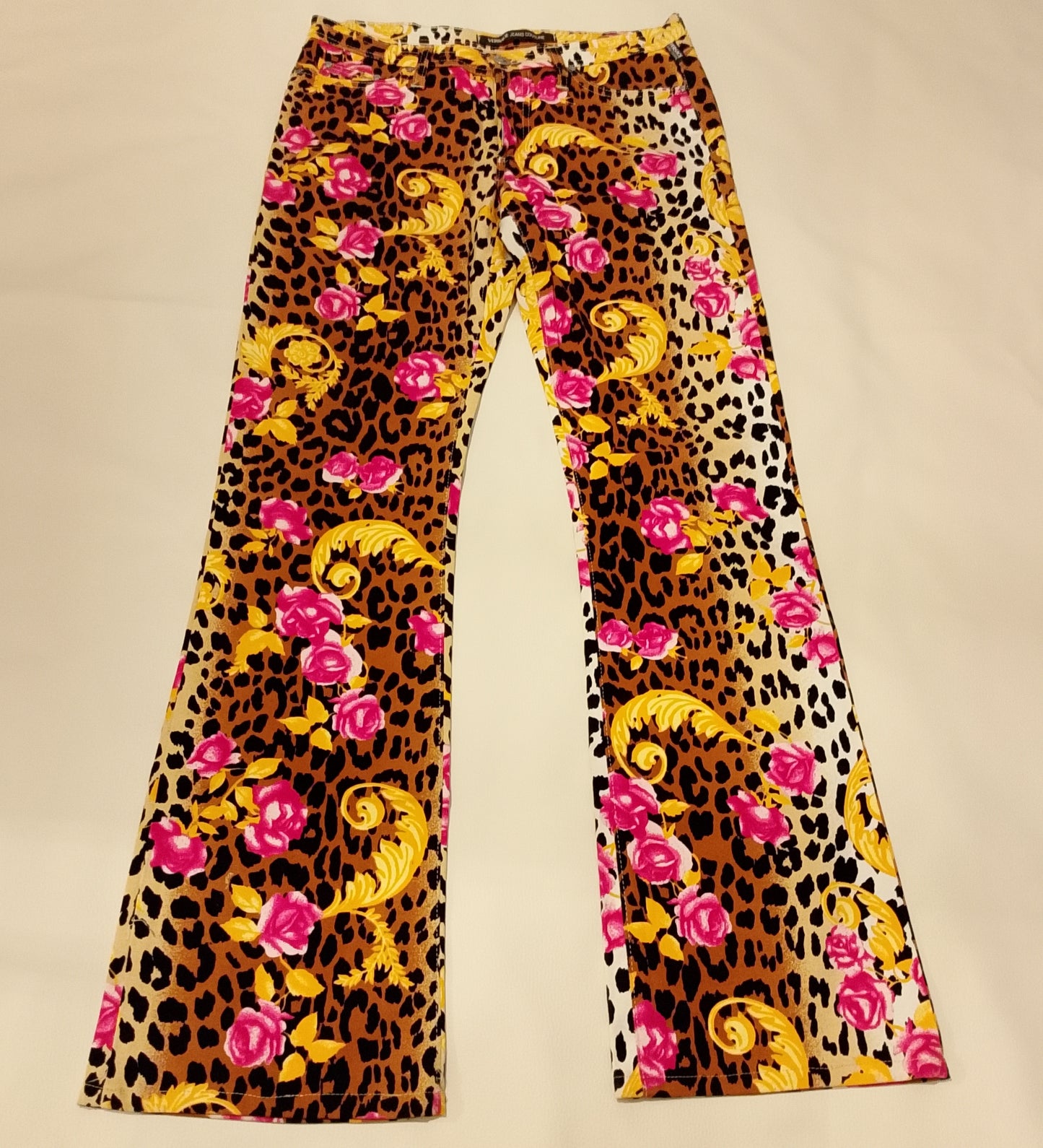 Jeans Versace Couture con stampa leopardata