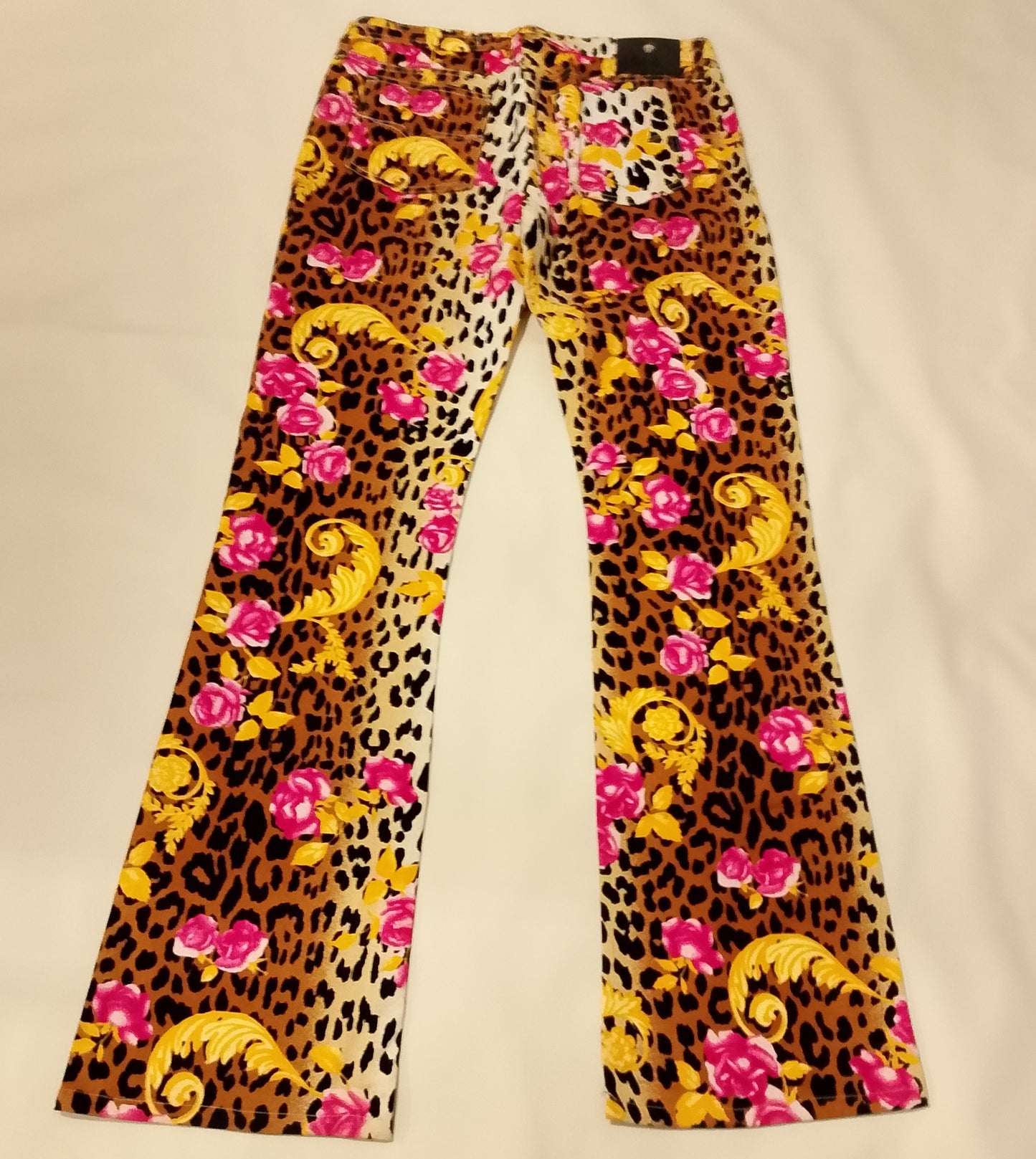Jeans Versace Couture con stampa leopardata