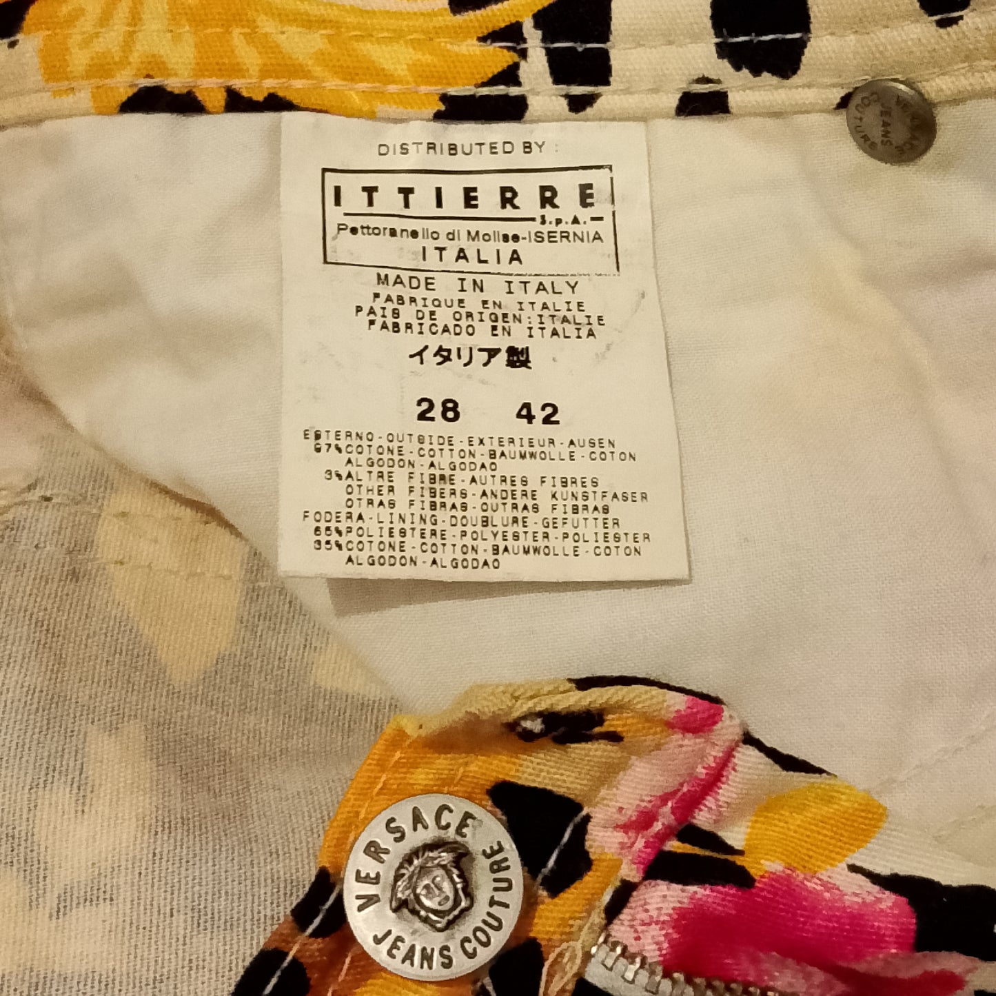 Jeans Versace Couture con stampa leopardata