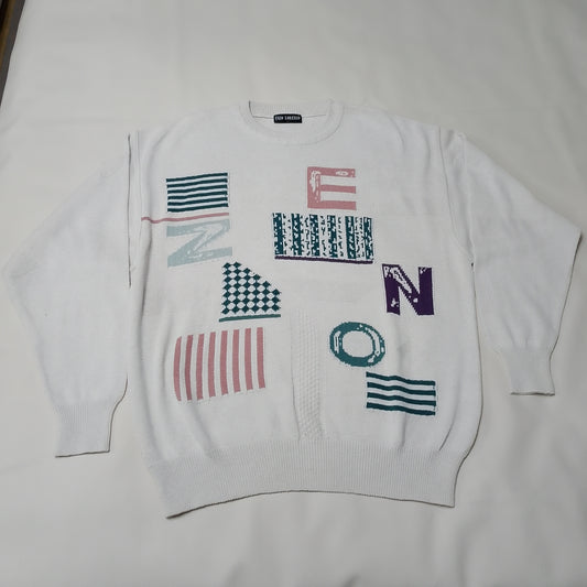 Maglione Enzo Lorenzo vintage grafica geometrica