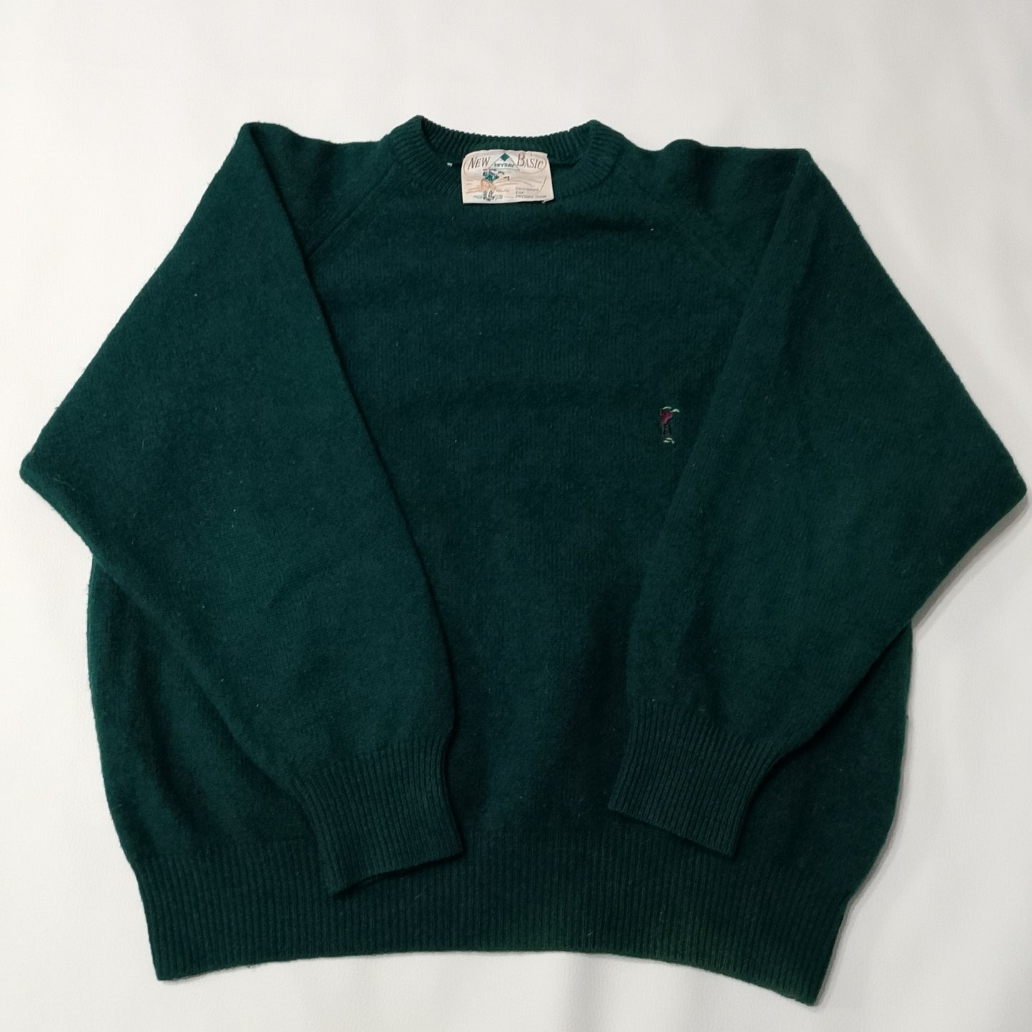 Maglione New Basic verde scuro ricamo mazze da golf