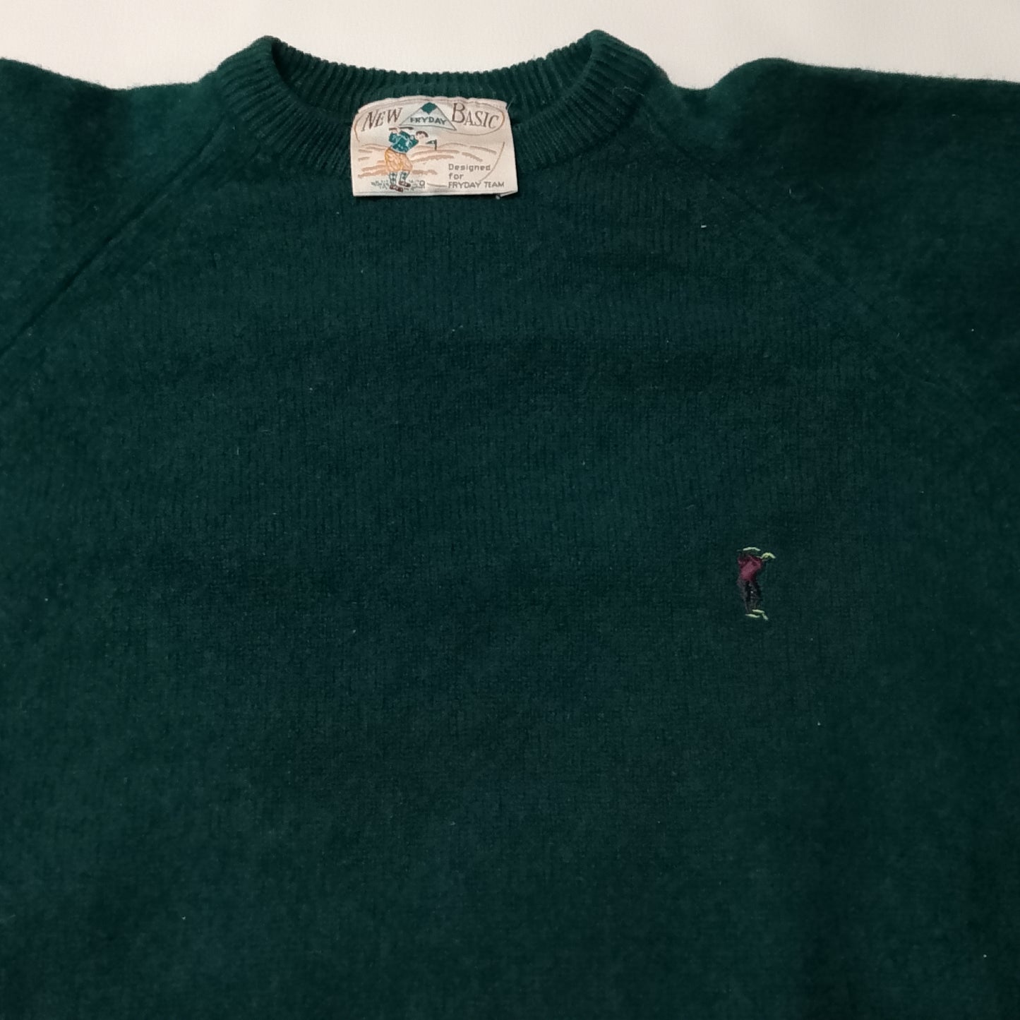 Maglione New Basic verde scuro ricamo mazze da golf