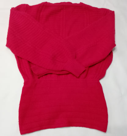 Maglione Linus fucsia con arricciatura in vita