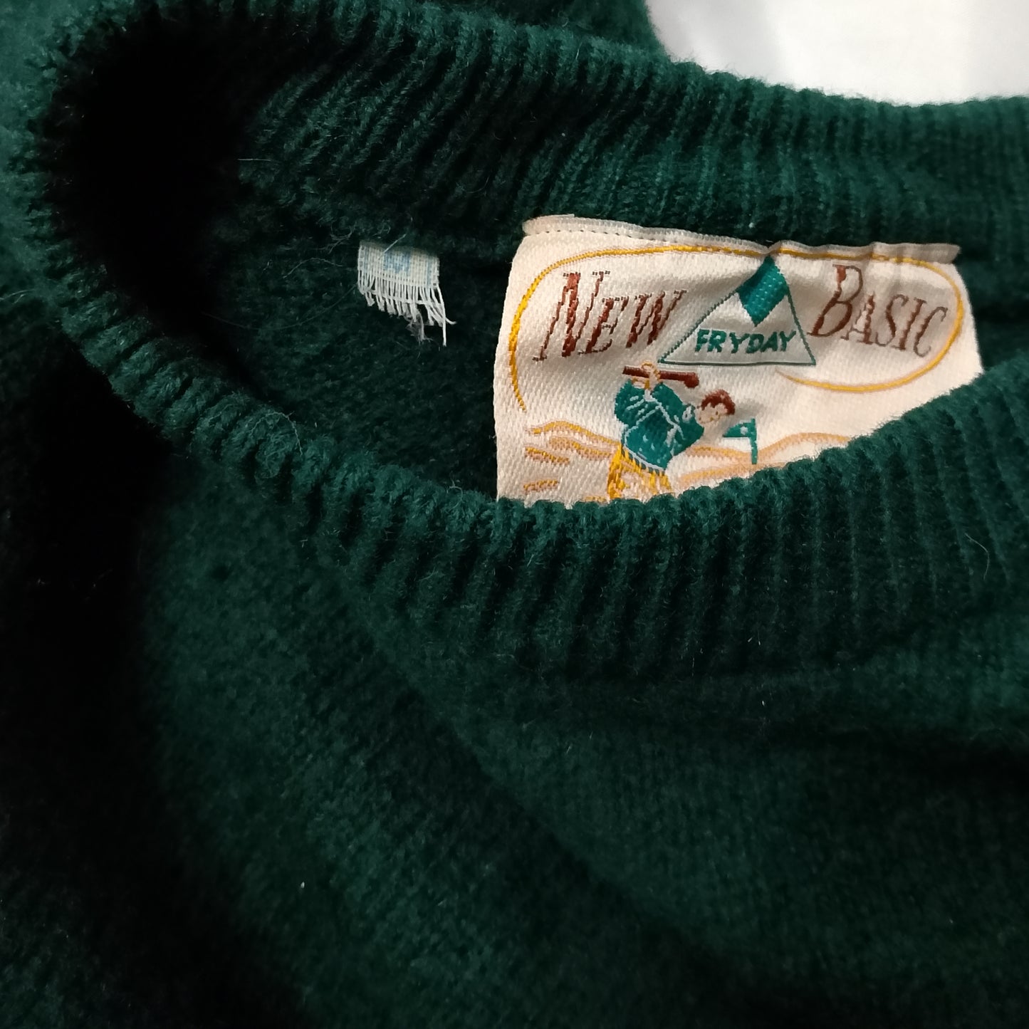 Maglione New Basic verde scuro ricamo mazze da golf